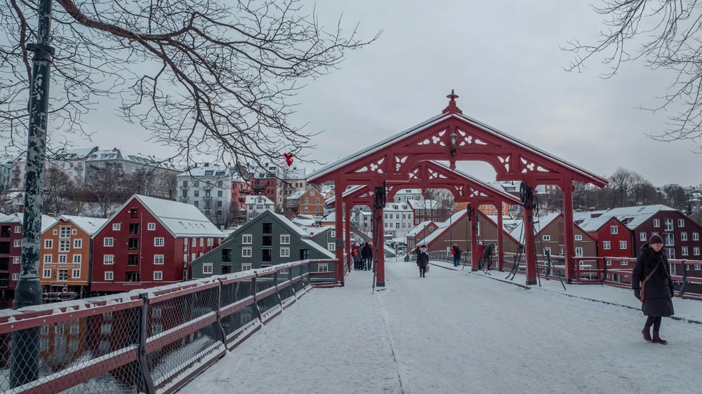 The old town bidge in Trondheim. Photo.