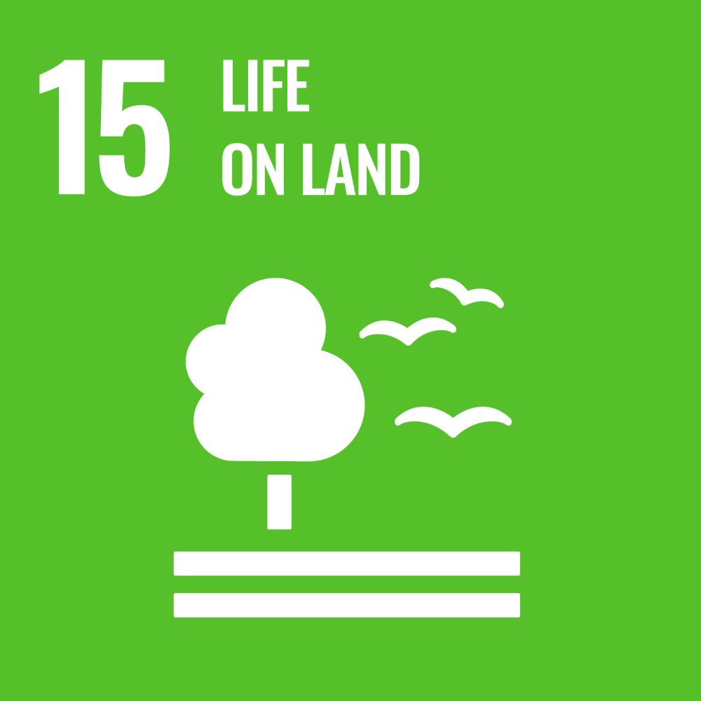 UNs Sustainable Development Goal 15 Life on land. Link to UNs Sustainable development goal number 15