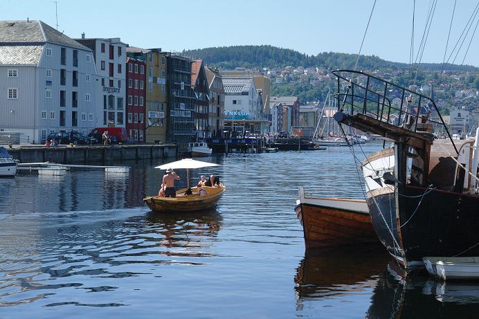 The Canal in Trondheim in the summer. 