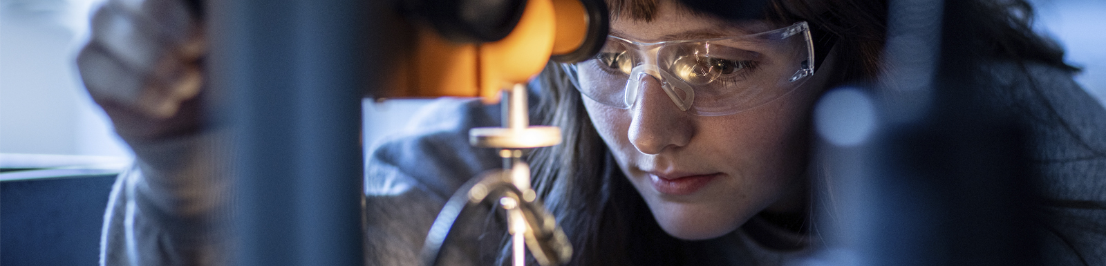 Student in laboratory for civil and environmental engineering