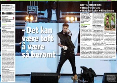 Justin Bieber. Faksimile: Rolf Fiske, Dagbladet. Justin Bieber. Faksimile: Rolf Fiske, Dagbladet.