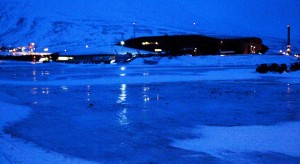 Photo by Øystein Varpe: Longyearbyen during the Polar night in early February 2012, following an extreme warm spell and heavy rain event.